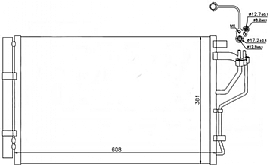 bild 1 produkt: Kondensor Hyundai / Kia med inbyggt torkfilter