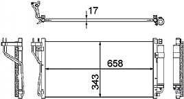 bild 1 produkt: Kondensor Hyundai / Kia med inbyggt torkfilter