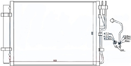 bild 1 produkt: Kondensor Hyundai / KIA med inbyggt torkfilter