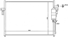 bild 1 produkt: Kondensor Nissan med inbyggt torkfilter