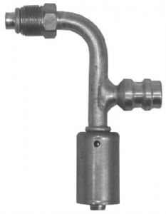bild 1 produkt: Koppling 8'' 90� hane med R134a serviceport - Aluminium