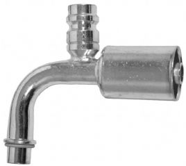 bild 1 produkt: Koppling 8'' 90� hona o-ring  med R134a serviceport utan mutter - St�l