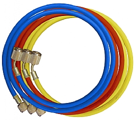bild 1 produkt: 2,5 m - Slangsats (r�d, bl�, gul) - 1/4 x 1/4 - automatiska avst�ngningsventiler