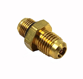 bild 1 produkt: Schraderventil med g�nga  7/16-24 UNF p� schradern och R 1/8 i botten. Passar p� Sanden kompressorer