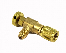 bild 1 produkt: Avst�ngningskran 1/4 - 1/4 90� (R134a, R12, 407a) L�gtryck